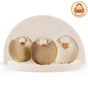 Rattan Muschel Handtasche & Schultertasche | Stroh Frauen Tote Geldbörsen