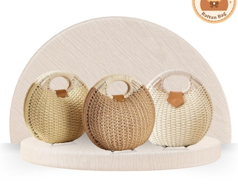 Rattan Shell Handbag & Shoulder Bag | Straw Women Tote Purses