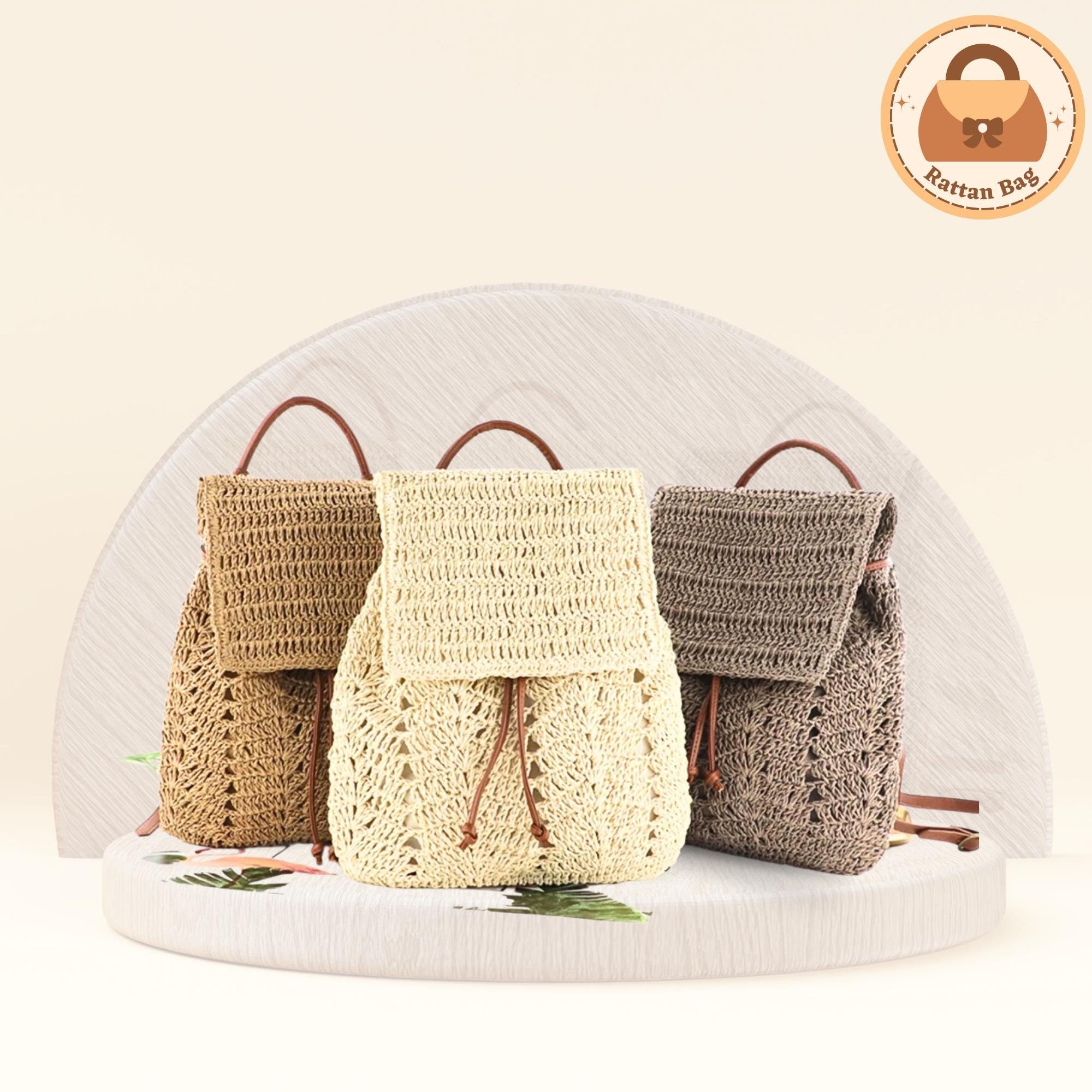 Woven Straw Backpack - Etsy