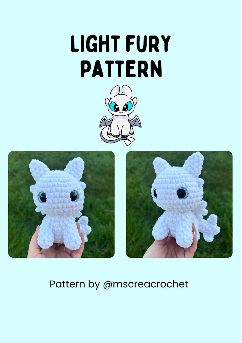 Crochet Pattern: White Dragon, PDF, Amigurumi, (english and French ...