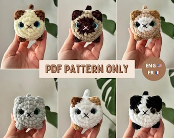 Bundle Crochet pattern 6 in 1: mini loaf cat, no sew, PDF, amigurumi (english and french version)