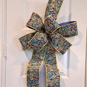 Extra Large Wildflower Door Bow: Handmade Spring Summer Wreath Decoration