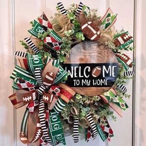 Football Welcome Wreath | Sports Door Decor | Game Day Wreath | Fall Football Wreath | Rustic Sports Wreath | Tailgate Party Decor