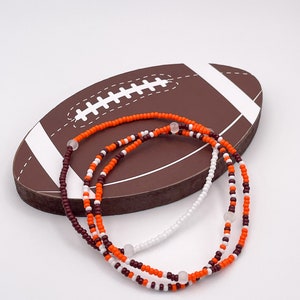 Cleveland Browns Seed Bead Bracelets | Handmade NFL Jewelry, Boho Stacking, Football Fan Gift for Him & Her