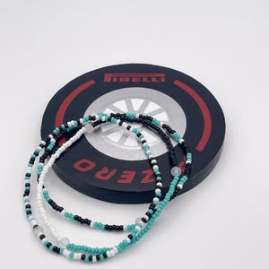 Mercedes Seed Bead Bracelets | Handmade F1 Jewelry, Boho Stacking, Formula One Fan Gift for Him & Her