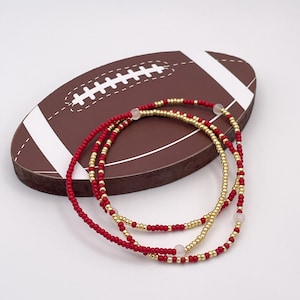 San Francisco 49ers Seed Bead Bracelets | Handmade NFL Jewelry, Boho Stacking, Football Fan Gift for Him & Her