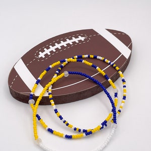 Los Angeles Rams Seed Bead Bracelets | Handmade NFL Jewelry, Boho Stacking, Football Fan Gift for Him & Her