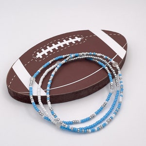 Pulseras de cuentas de semillas de los Detroit Lions / Joyas de la NFL hechas a mano, apilables estilo bohemio, regalo para fanáticos del fútbol para él y para ella
