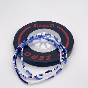 Williams Seed Bead Bracelets | Handmade F1 Jewelry, Boho Stacking, Formula One Fan Gift for Him & Her