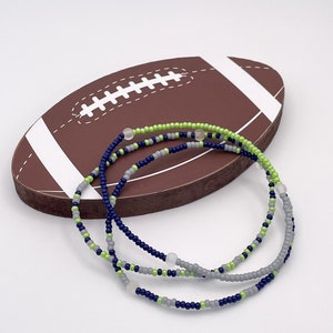 Seattle Seahawks Seed Bead Bracelets | Handmade NFL Jewelry, Boho Stacking, Football Fan Gift for Him & Her