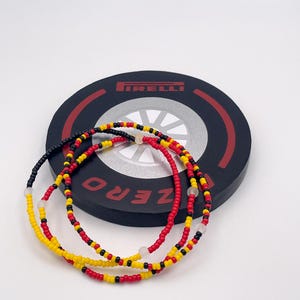 Ferrari Seed Bead Bracelets | Handmade F1 Jewelry, Boho Stacking, Formula One Fan Gift for Him & Her