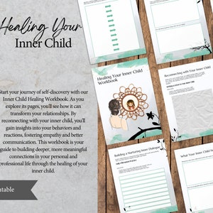 Sanando al niño interior / Reparenting al niño interior / Diario de heridas de apego / Hojas de trabajo de terapia / TCC / DBT