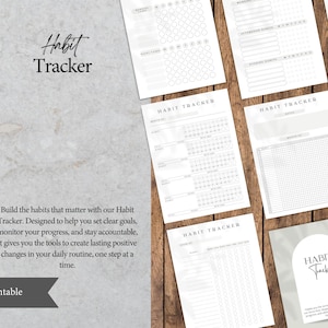 Printable Habit Tracker | Daily Habit Planner | Goal Tracker | Weekly Habit Goal Planner | Monthly Habit Routine
