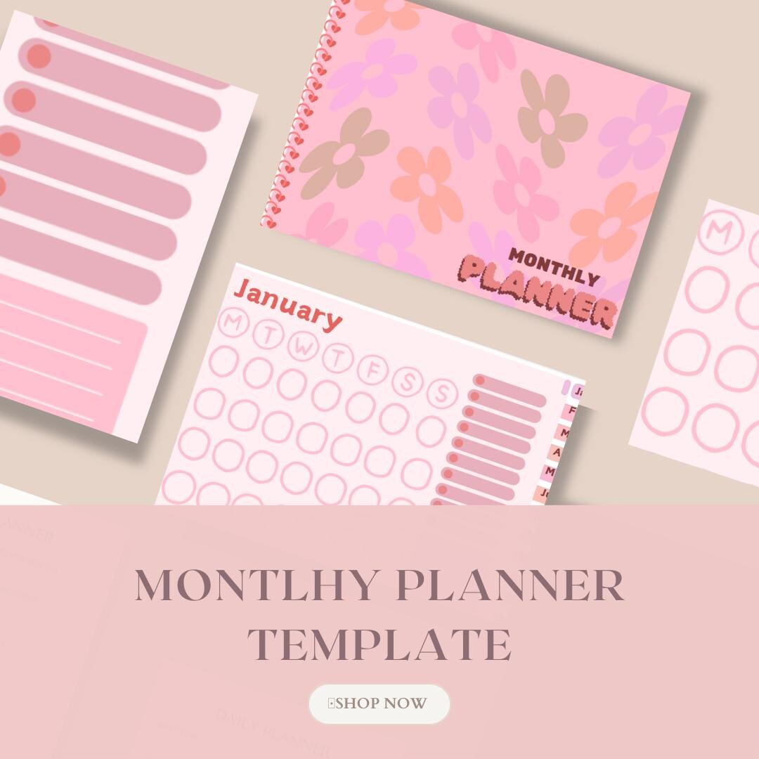 Monthly Digital Planner: Editable Calendar for Organization - Etsy