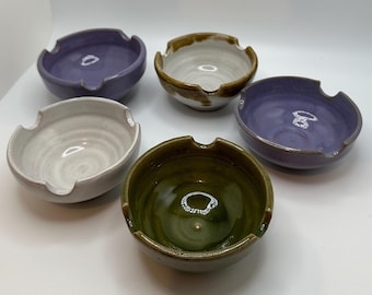 Handmade Stoneware Ashtray with Glazes