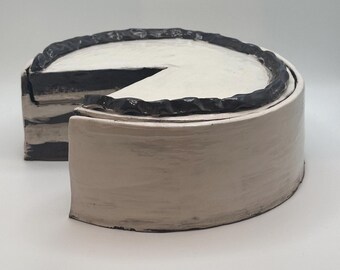 Earthenware Cake Jar, Slice Removed Whimsical Pottery