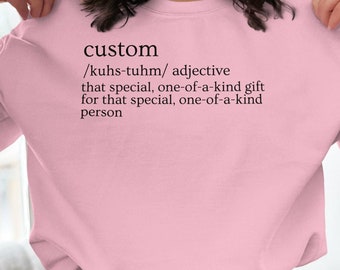 Chemise définition personnalisée personnalisée, idée cadeau unique pour maman, papa, enseignant, anniversaire, chemise dictionnaire de Noël, cadeau personnalisable