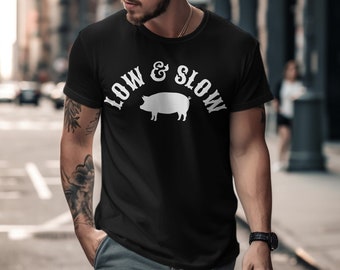 Grilling Gift for Men | BBQ Smoker Gifts | Low and Slow Brisket Shirt | Grill Master Tee | Meat Lover Shirt | Dad Gift | BBQ Gifts for Men