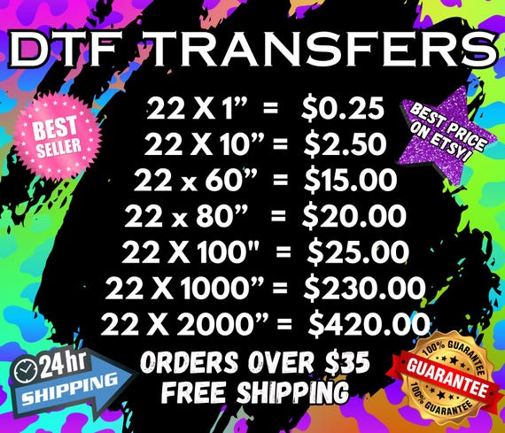 Custom DTF Transfers: Gang Sheet, Heat Transfer, Iron On