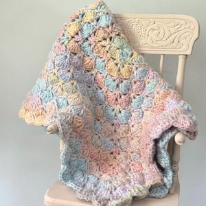 crocheted rainbow baby blanket | crochet blanket | baby gift