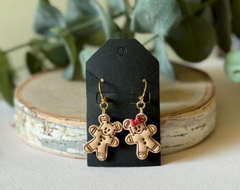 Mickey and Minnie gingerbread earrings | Disney inspired earrings | clay earrings | mouse earrings