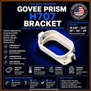 Govee Prism Compatible (6 Pack), Angled Bracket for Model H707, H807.