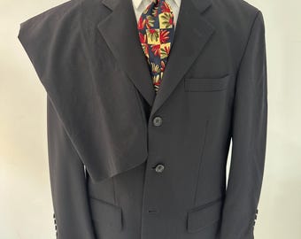 Like 1950s Suit: Two Piece, Three-Button Navy Vintage Suit