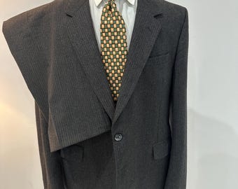 70s/80s Grey Pinstripe 2 piece Single Breasted Vintage Suit