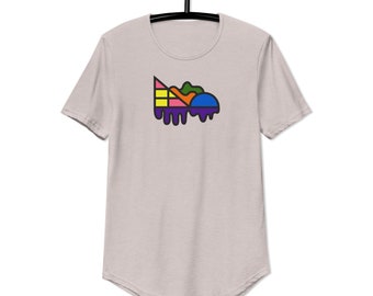 Cubist Mountain Sunset Curved Hem T-Shirt