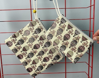 Turkish Fabric Clutch Bag Set, Ottoman Pattern, Mini Boho Bag