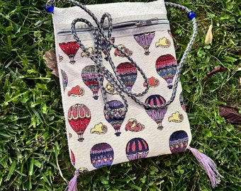 Turkish Balloon Motif Tote Bag, Ethnic Style Shoulder Bag