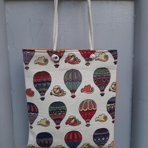 Balloon Patterned Tote Bag, Women’s Capadocia Bag Wholesale Bag, Gifts for Her, Birthday Gift, Capadocia Themed Oriental Bag, Gifts for Him