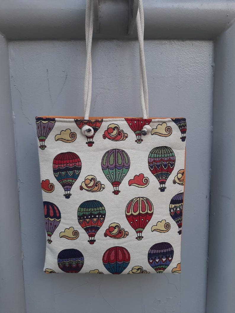 Balloon Patterned Tote Bag, Women’s Capadocia Bag Wholesale Bag, Gifts for Her, Birthday Gift, Capadocia Themed Oriental Bag, Gifts for Him