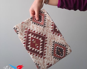 Kelim-kuvertväska, bohemisk axelväska, sminkväska i mattstil, födelsedagspresent, turkisk väska