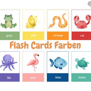 絵カード 色 - フラッシュカード 動物 - 子ども向け学習カード - PDF - デジタルダウンロード - モンテッソーリ