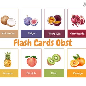 フルーツの絵カード - フラッシュカード - 子供向け学習カード - デジタルダウンロード - フルーツ - モンテッソーリ