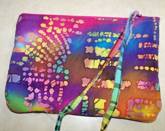Batik Fabric Coin Change Purse Pouch