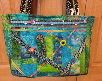 Handmade Patchwork Batik Travel Bag: Beach, Gym, Overnight
