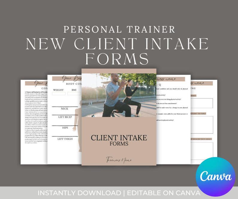 Editable Personal Trainer Client Intake Form, Fitness Client Onboarding ...