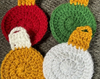 Flat Crochet Christmas Balls Pattern