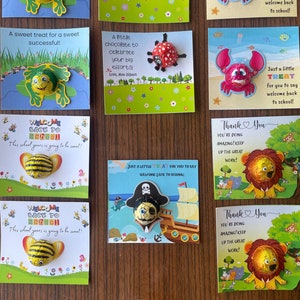 10 pezzi di bomboniere di cioccolato per la fine dell'anno scolastico, regali per studenti all'ingrosso per bambini, ape, pirata, leone, rana, coccinella, granchio, animale, apprezzamento dell'insegnante