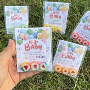 Personalized Lolly Heart Candy Favors - 10 pcs: Baby Shower, Birthday, Baptism, Gender Reveal