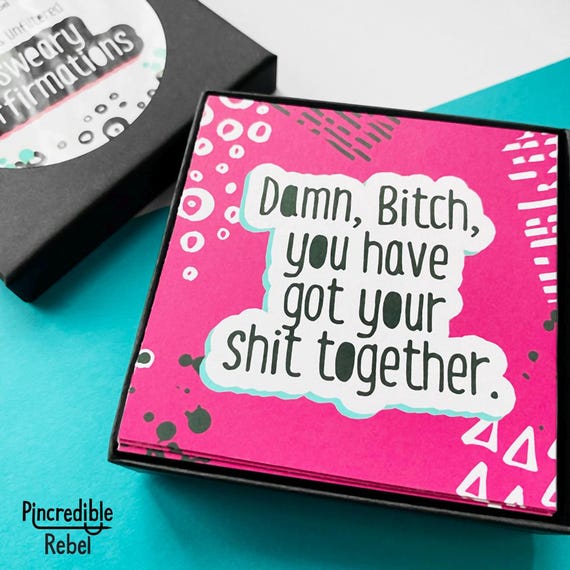 Sweary Affirmation Cards - Set of 20 Daily Affirmation cards, affirmation cards for adults, cards for women, positive affirmations sets