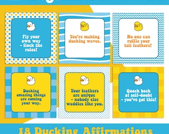 Duck Yeah! DIGITAL DOWNLOAD - Duck themed sweary pun affirmation cards to keep you motivated. Duck Gift.