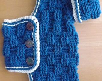 Crochet Dog Sweater Pattern: Basketweave Turtleneck, Medium Size (PDF Pattern)