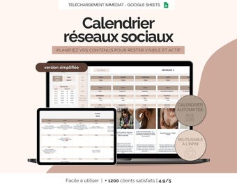 Editorial calendar, social media, content planner, Google Sheets