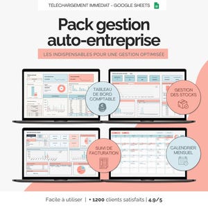 Paquete de gestión de autónomos | Panel de contabilidad y gestión de inventario | Creación y seguimiento de facturas con Hojas de Cálculo de Google