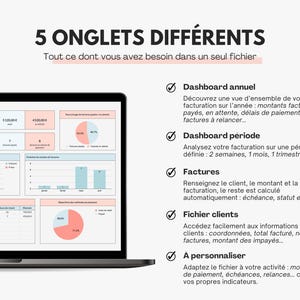 5 onglets pour le suivi de facturation