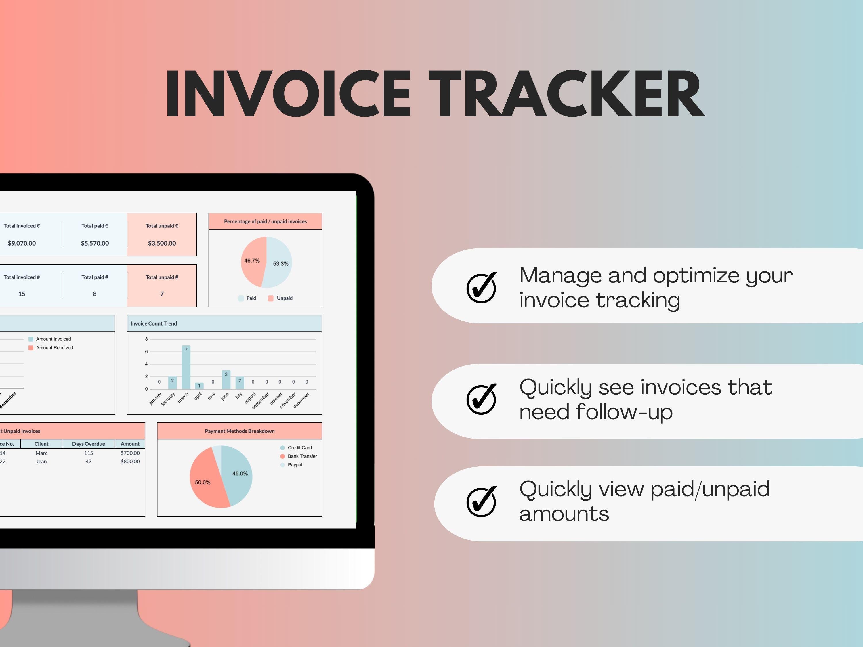 Invoice Tracker Spreadsheet Invoice Manager Client Invoice Manager ...