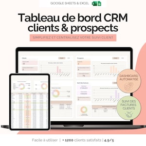 CRM customer and prospect tracking dashboard for self-employed freelancers | Customer management tracking spreadsheet (Excel, Google Sheets template)